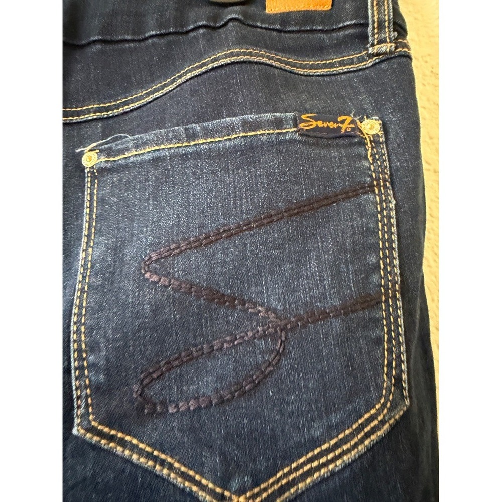 Seven7 Plus Size Tummyless High Rise Skinny Jeans Dark Wash Blue Size 12 - Picture 15 of 16